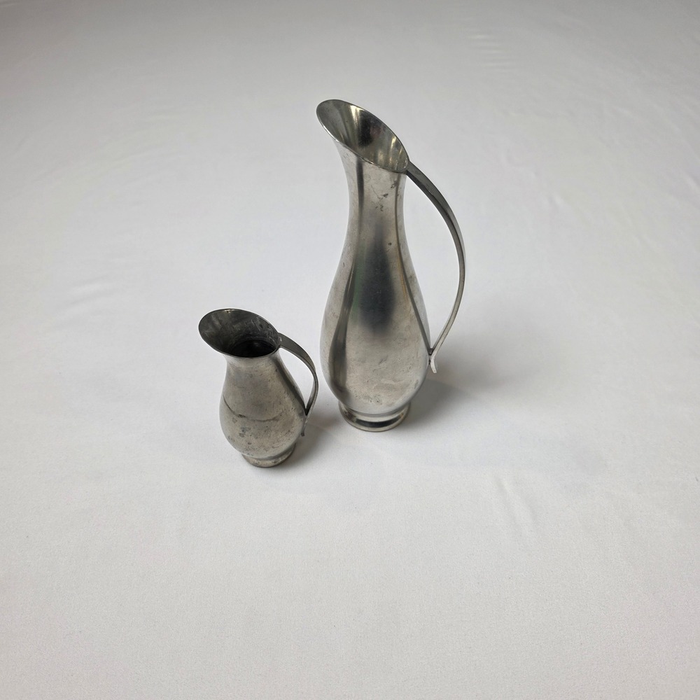 Royal Holland Pewter‎ Daalderop Pitcher & Creamer Set Mid Century Modern Holland